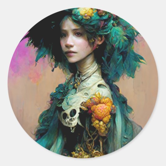 Rainbow Urchin 2 Fantasy Sci-Fi Ronde Sticker (Voorkant)