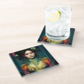 Rainbow Urchin Fantasy Sci-Fi Glazen Onderzetter (Schuin)