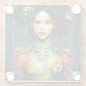 Rainbow Urchin Fantasy Sci-Fi Glazen Onderzetter (Achterkant)