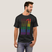 Rainbow Us American Flag Golf Gay Pride Lgbtq Spor T-shirt (Voorkant volledig)