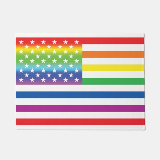 Rainbow US Flag LGBT Pride Deurmat (Voorkant)