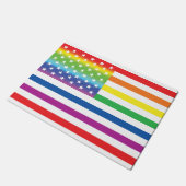 Rainbow US Flag LGBT Pride Deurmat (Schuin)