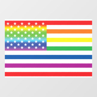 Rainbow US Flag LGBT Pride Raamsticker