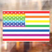 Rainbow US Flag LGBT Pride Raamsticker (Vel 2)