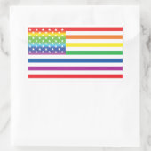 Rainbow US Flag LGBT Pride Rechthoekige Sticker (Tas)
