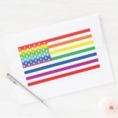 Rainbow US Flag LGBT Pride Rechthoekige Sticker (Envelop)