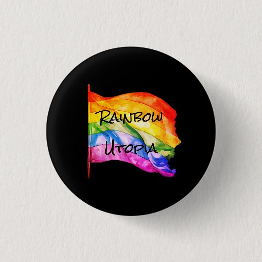 Rainbow Utopia logo-knop Ronde Button 3,2 Cm (Voorkant)