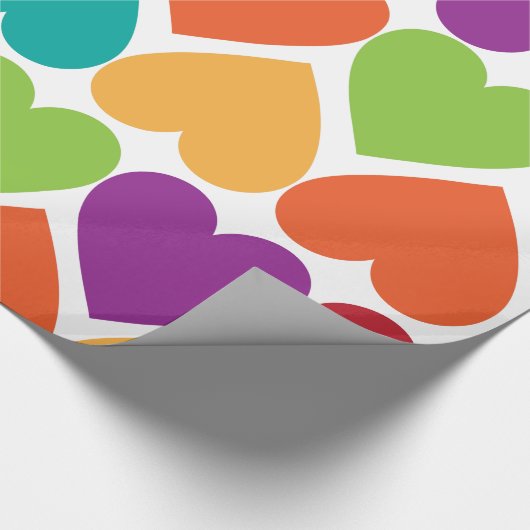 Rainbow Valentijn Hearts Cadeaupapier (Hoek)