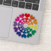 Rainbow Valentine Hearts in a Circle