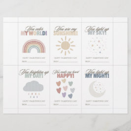 Rainbow Valentine’s Day Cards for Kids Classroom Briefhoofd