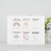 Rainbow Valentine’s Day Cards for Kids Classroom Briefhoofd (Staand voorkant)