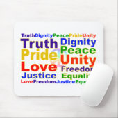 Rainbow Values mousepad Muismat (Met muis)