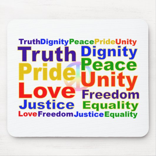 Rainbow Values mousepad Muismat (Voorkant)