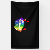 Rainbow Vampire Lips Bijten - LGBT Pride T-Shirt Spandoek (Verticaal)