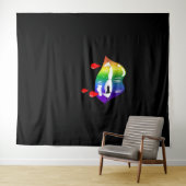 Rainbow Vampire Lips Bijten - LGBT Pride T-Shirt Wandkleed (In Situ (horizontaal))