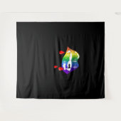 Rainbow Vampire Lips Bijten - LGBT Pride T-Shirt Wandkleed (Voorkant (horizontaal))