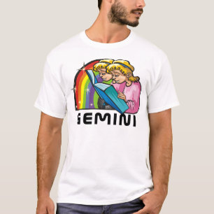 Rainbow van 1980 met Gemini Twins Reading Book T-shirt
