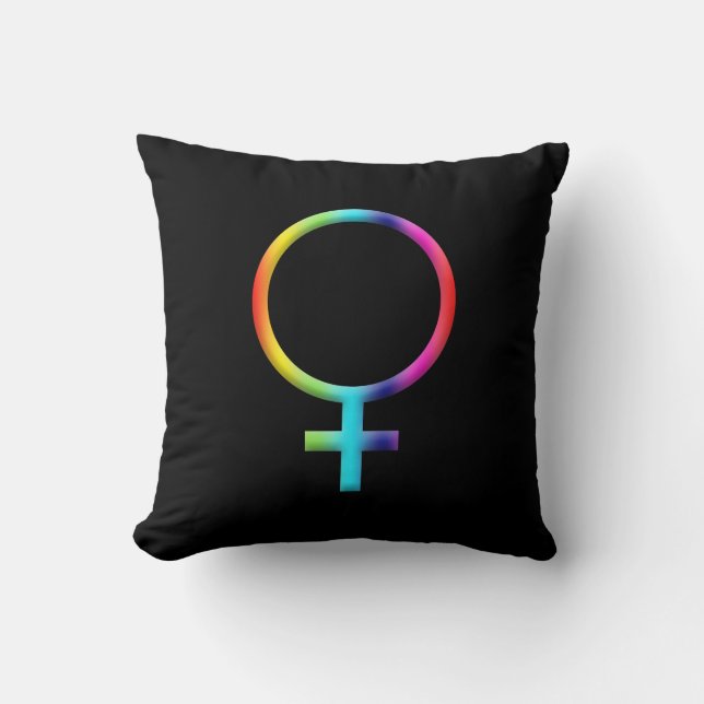 Rainbow Venus Symbol Astrology Zodiac Planet Sign Kussen (Voorkant)