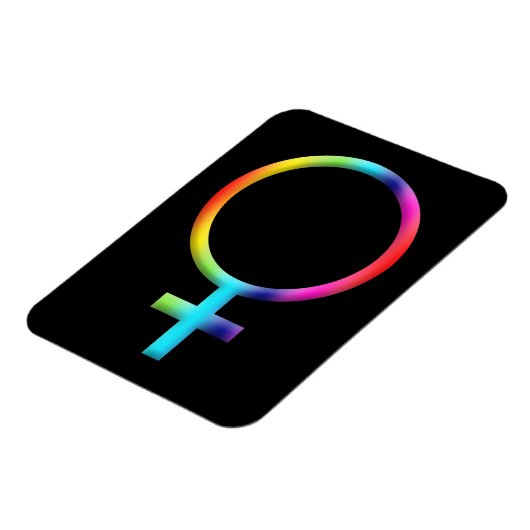 Rainbow Venus Symbol Astrology Zodiac Planet Sign Magneet (Linkerzijde)