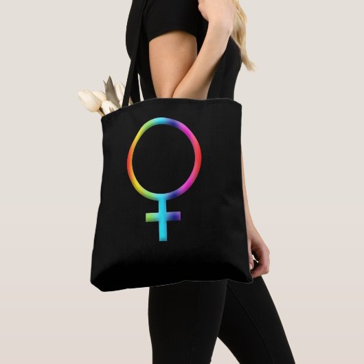 Rainbow Venus Symbol Astrology Zodiac Planet Sign Tote Bag (Dichtbij)