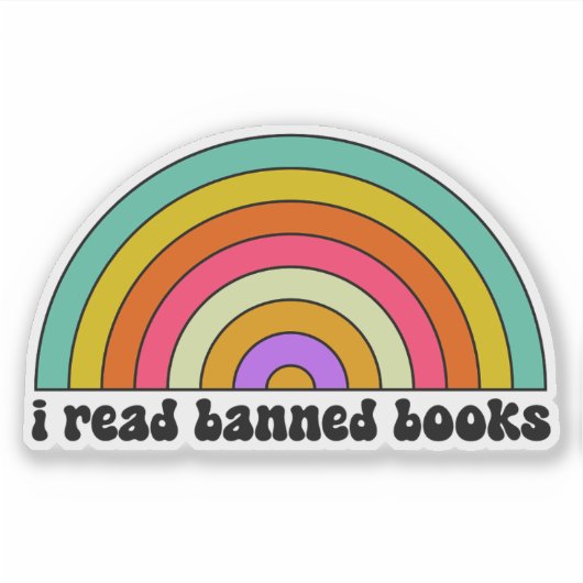 Rainbow verboden boeken sticker (Voorkant)