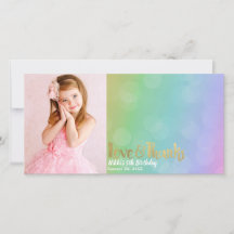 Rainbow Verjaardag Foto Liefde & Bedankt Dank u