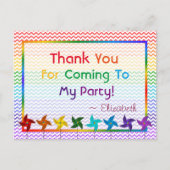 Rainbow Verjaardag Pinwheels Bedankt Briefkaart (Voorkant)