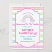 Rainbow Verjaardag Uitnodiging Rainbow Girl (Voorkant)