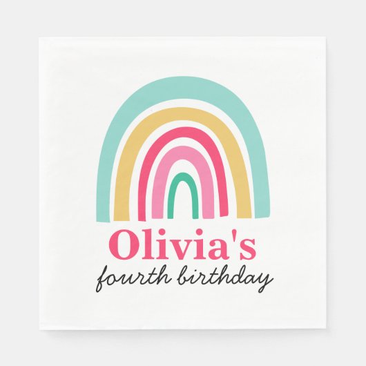 Rainbow-verjaardagsfeest Servet (Voorkant)