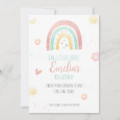 Rainbow verjaardagsfeestje uitnodigen kaart (Voorkant)