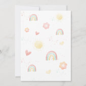 Rainbow verjaardagsfeestje uitnodigen kaart (Achterkant)
