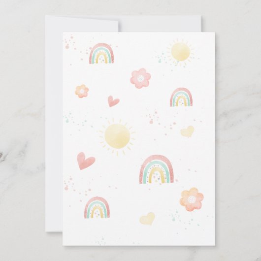 Rainbow verjaardagsfeestje uitnodigen kaart (Achterkant)