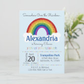 Rainbow verjaardagsfeestje uitnodigingen - Rainbow (Staand voorkant)