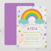 Rainbow verjaardagsfeestuitnodiging kaart (Voorkant / Achterkant)