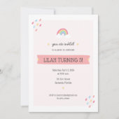 Rainbow verjaardagsfeestuitnodiging kaart (Voorkant)