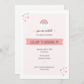 Rainbow verjaardagsfeestuitnodiging kaart (Voorkant / Achterkant)