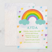Rainbow verjaardagsfeestuitnodiging kaart (Voorkant / Achterkant)