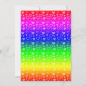 Rainbow verjaardagsuitnodiging harten kaart (Achterkant)