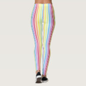 Rainbow Verticale stripes Pastel Kleurig Leggings (Achterkant)