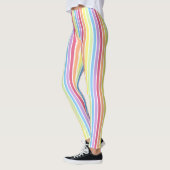 Rainbow Verticale stripes Pastel Kleurig Leggings (Links)