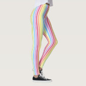 Rainbow Verticale stripes Pastel Kleurig Leggings (Rechts)