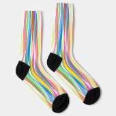 Rainbow Verticale stripes Pastel Kleurig Sokken (Rechts)