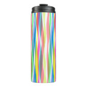 Rainbow Verticale stripes Pastel Kleurig Thermosbeker (Voorkant)