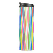 Rainbow Verticale stripes Pastel Kleurig Thermosbeker (Geroteerd rechts)