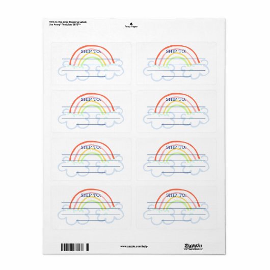 Rainbow-verzendlabel Etiket (Full Sheet)