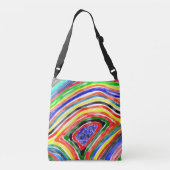 "Rainbow Vibes" Abstracte Schoudertas Crossbody Tas (Achterkant)