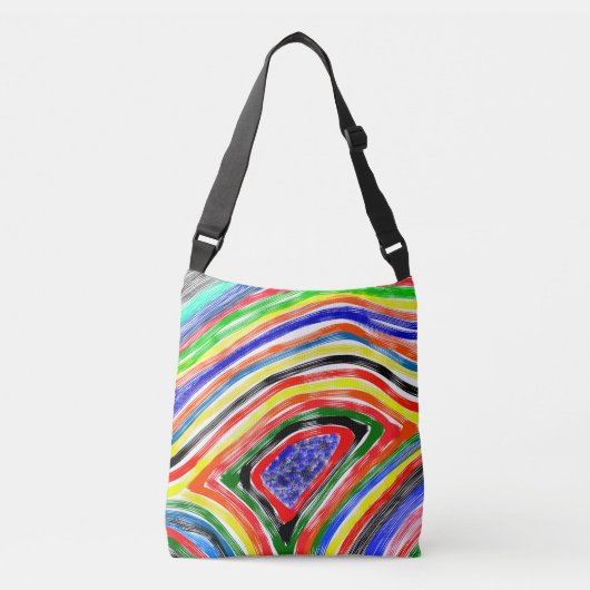 "Rainbow Vibes" Abstracte Schoudertas Crossbody Tas (Voorkant)