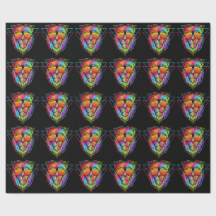 Rainbow Vibes Lion Cadeaupapier