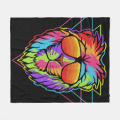 Rainbow Vibes Lion Fleece Deken (Voorkant (Horizontaal))