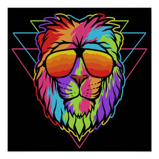 Rainbow Vibes Lion Perfect Poster (Voorkant)
